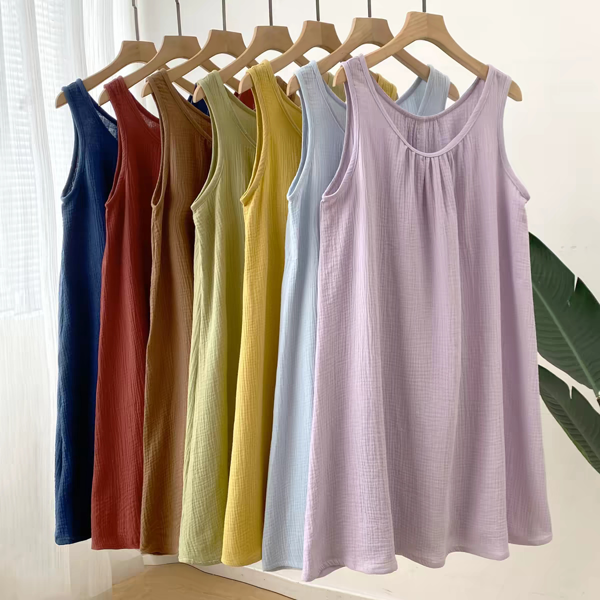 Midi Dress - Летнее повседневное женское платье-миди без рукавов