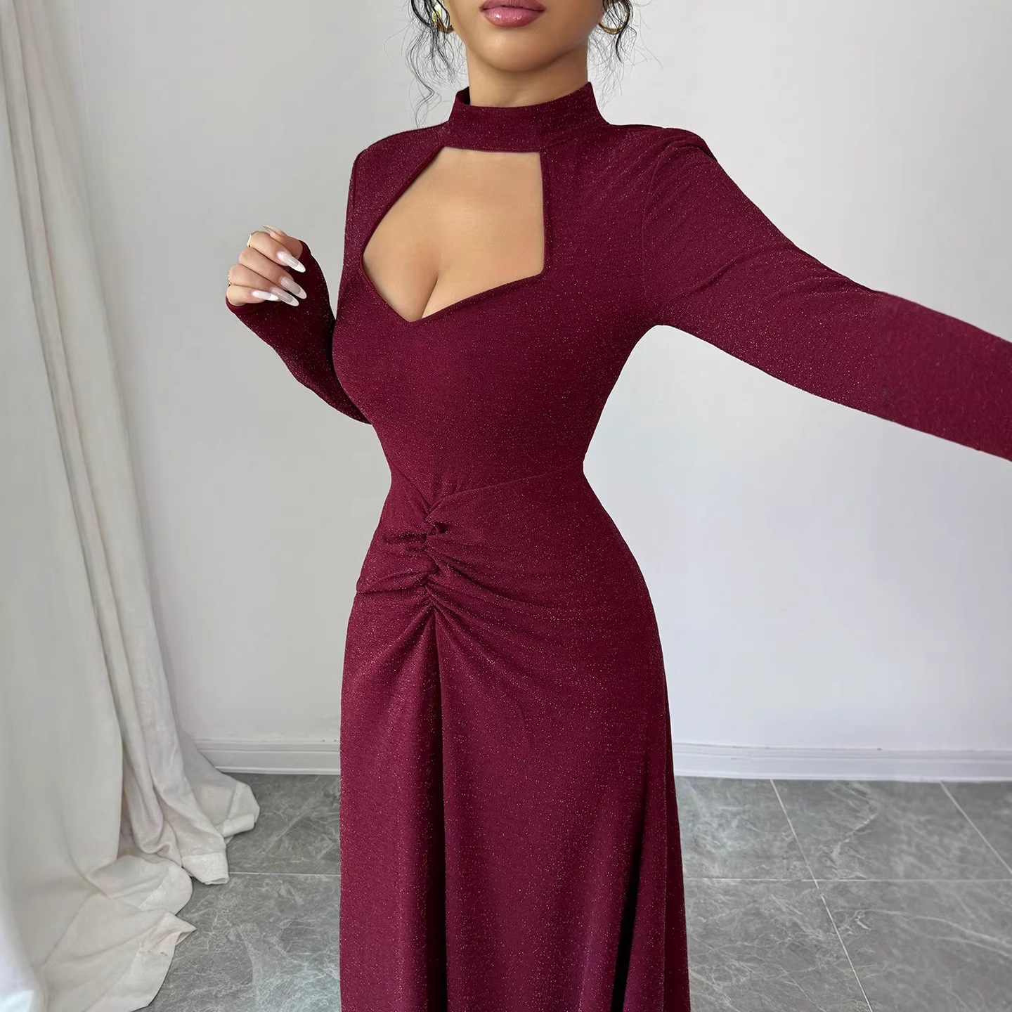 Midi Dress - Весеннее облегающее платье миди 20256 с