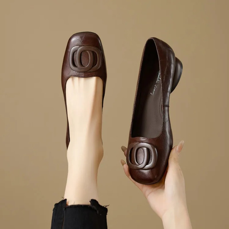 Womens Heels - Женские туфли-лодочки во французском стиле, кожаные