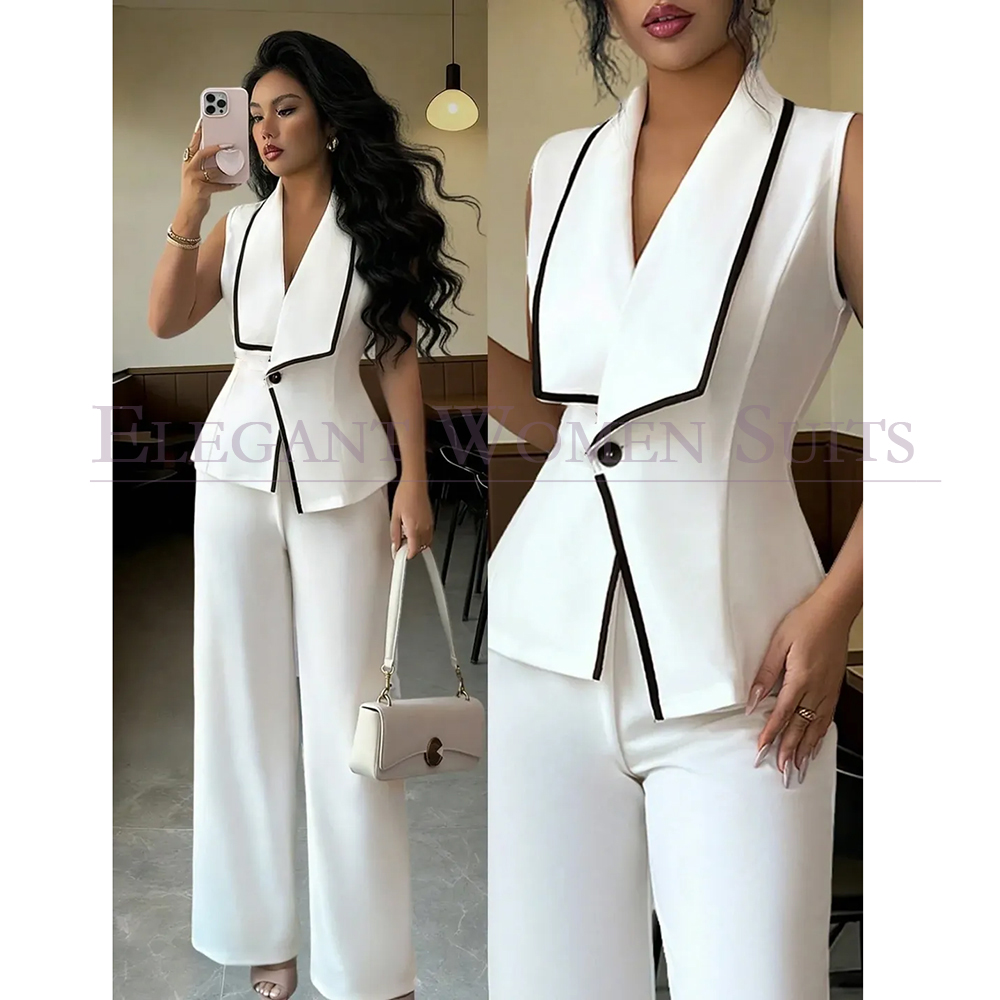Womens Blazer - Повседневный женский костюм на одной пуговице,