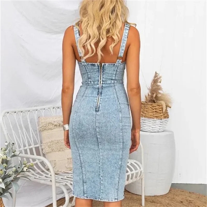 Винтажное облегающее джинсовое – обзор и цена Midi Dress