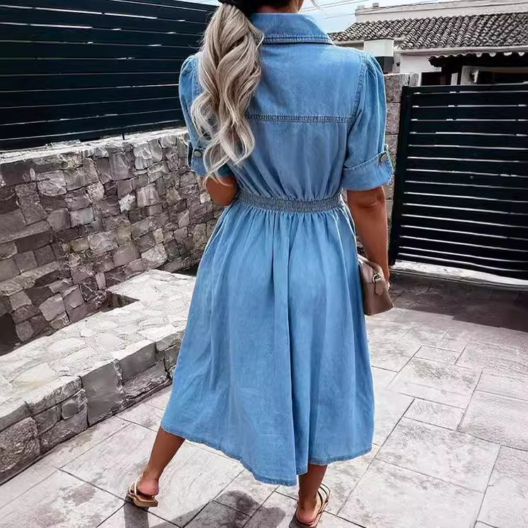 Женское джинсовое платье-рубаш – обзор и цена Midi Dress