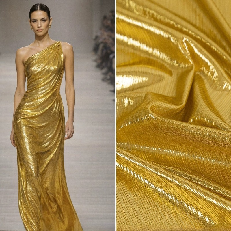 Золотисто-желтая ребристая три – обзор и цена Evening Gown