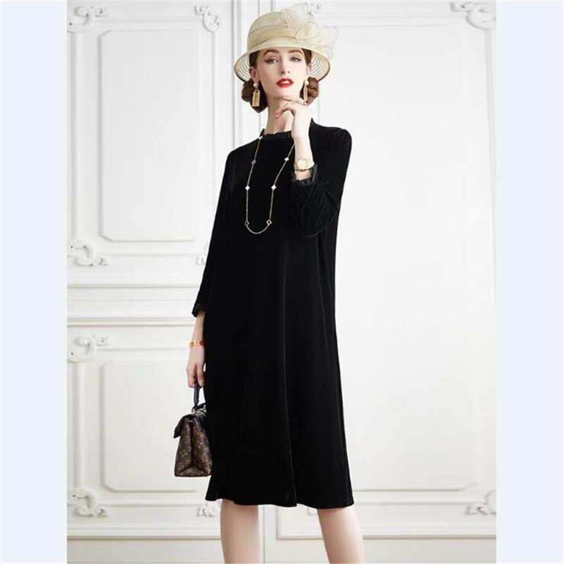 Новое весеннее женское бархатн – обзор и цена Midi Dress