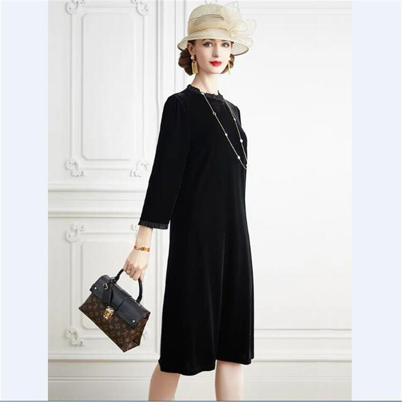 Новое весеннее женское бархатн – обзор и цена Midi Dress