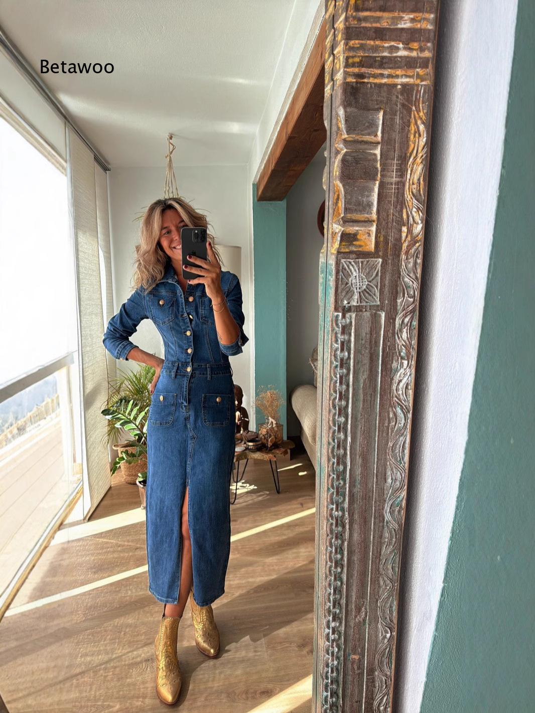 Черное джинсовое платье миди д – обзор и цена Midi Dress