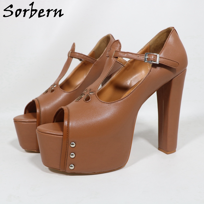 Sorbern коричневые матовые жен – обзор и цена Pump Heel Block
